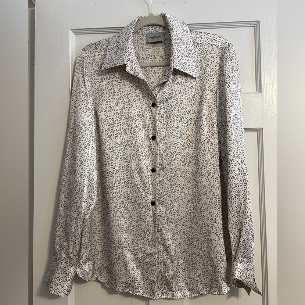 Rachel Comey Mini Flower Print 100% Silk Blouse with Split Back size 8